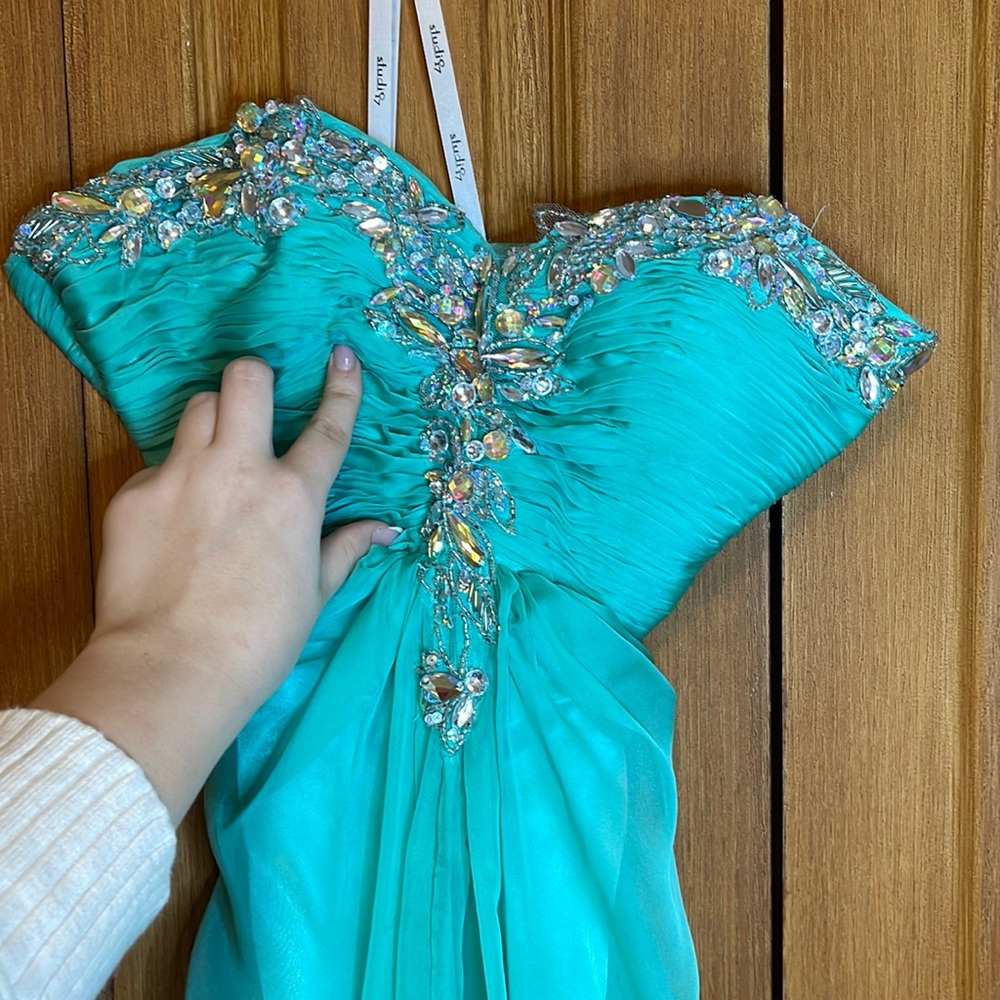 Studio 17 Teal Prom Dress